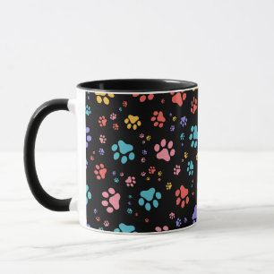 Mug Empreintes de pattes colorés