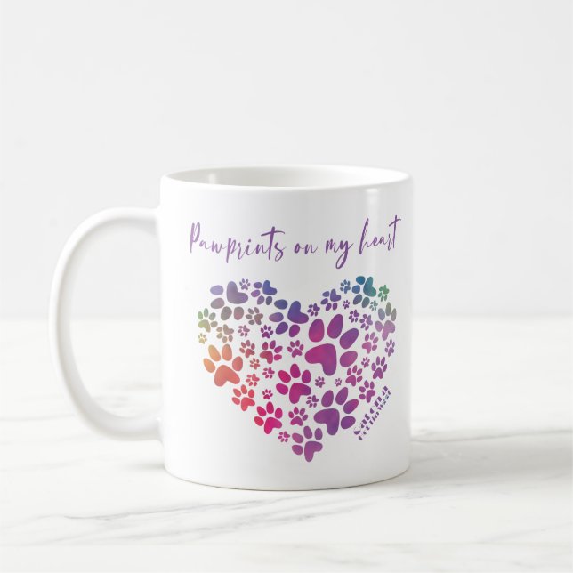 Mug Empreintes de pattes dans mon coeur (Gauche)