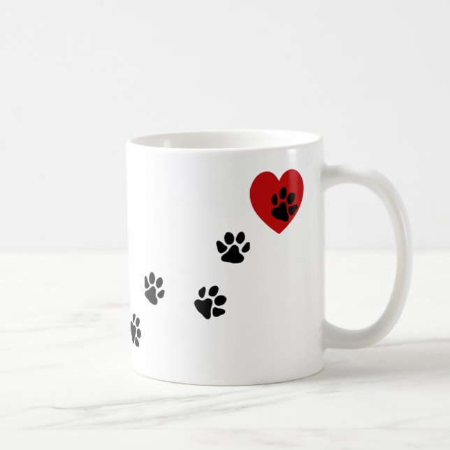 Mug Empreintes de pattes dans mon coeur (Droite)