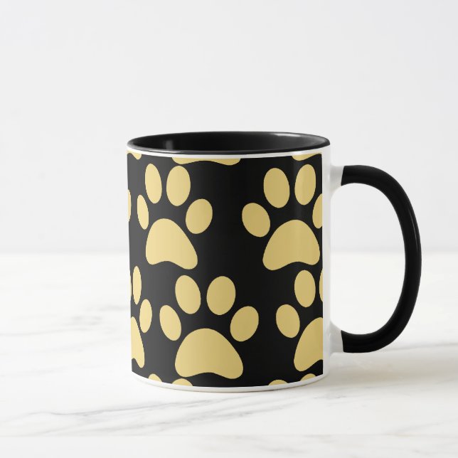Mug Empreintes de pattes de Chien Chien Chien Mignonne (Droite)