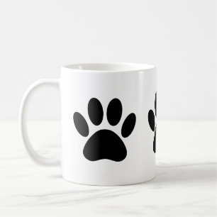 Mug Empreintes de pattes de chiens en noir