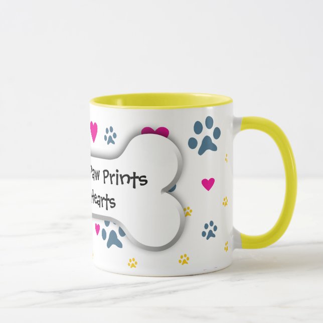 Mug Empreintes de pattes de congé d'animaux familiers (Droite)