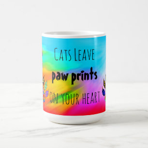 Mug Empreintes de pattes de congé de chats sur votre