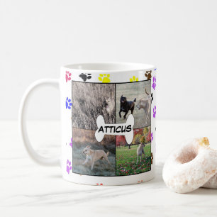 Mug Empreintes de pattes de monogramme de collage de