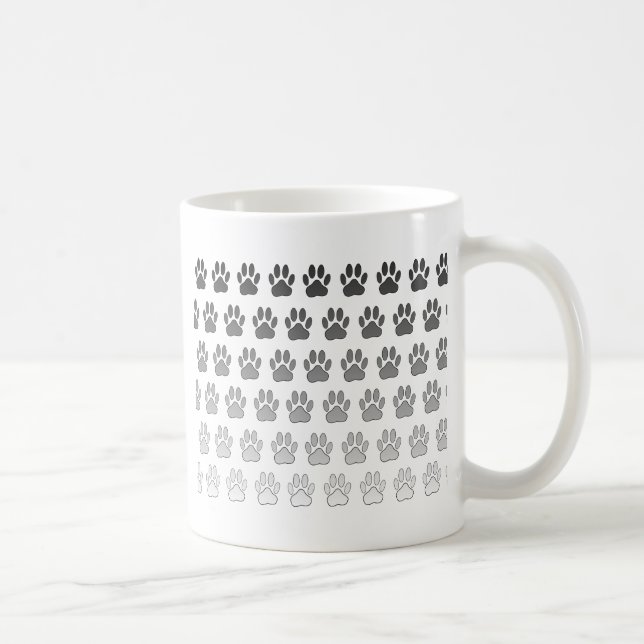 Mug Empreintes de pattes dégradés en noir et blanc et  (Droite)