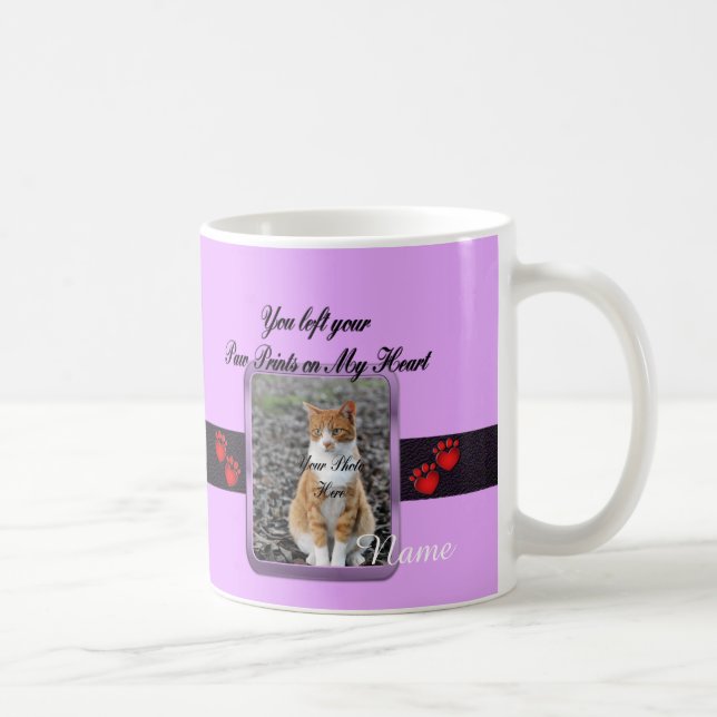 Mug empreintes de pattes sur My Heart - Mauve (Droite)
