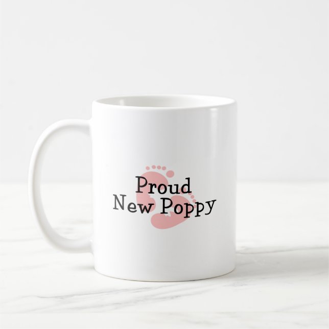 Mug Empreintes de Pied de Bébé Fille Nouveau Coquelico (Gauche)