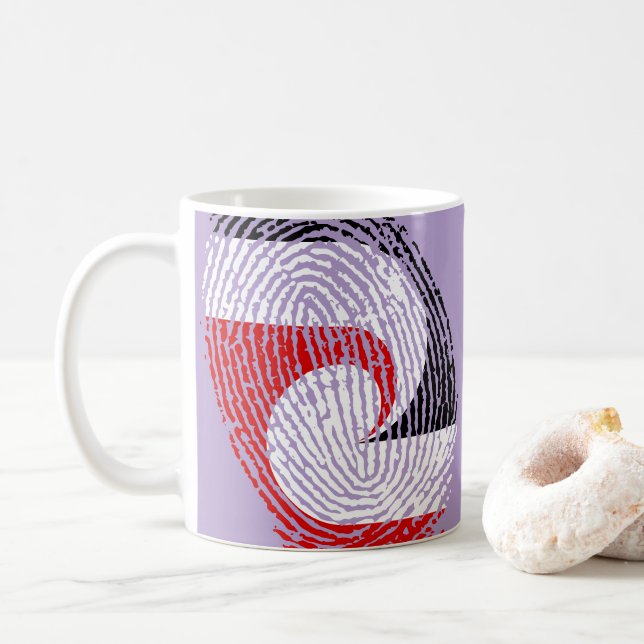 Mug empreintes digitales du drapeau maori (Avec donut)
