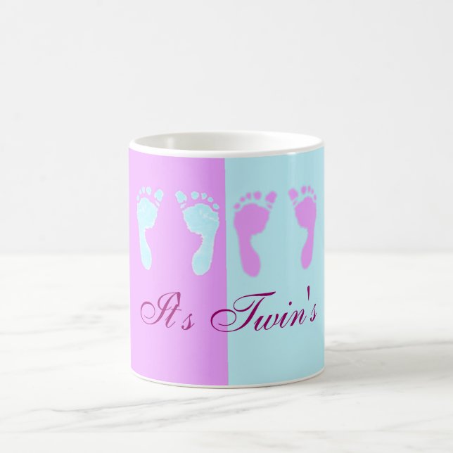 Mug Empreintes pour bébés (Jumeaux filles/garçons) (Centre)