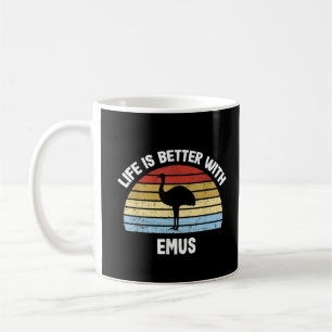 Mug Ému avec le texte allemand La vie est meilleure