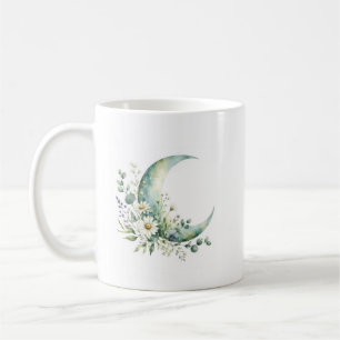 Mug en aquarelle Fleurs sauvages au clair de lune