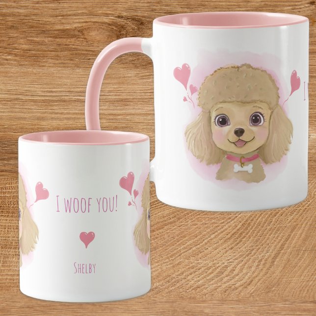 Mug en aquarelle pour la Saint-Valentin avec nom p (Créateur téléchargé)