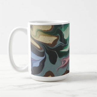 Mug en art fluide Olive & Émeraude