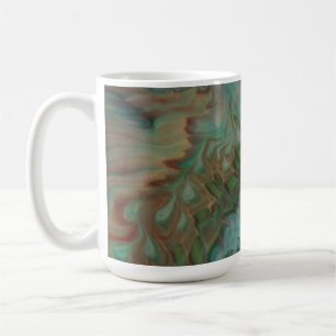 Mug en art fluide vert sauge et cuivre
