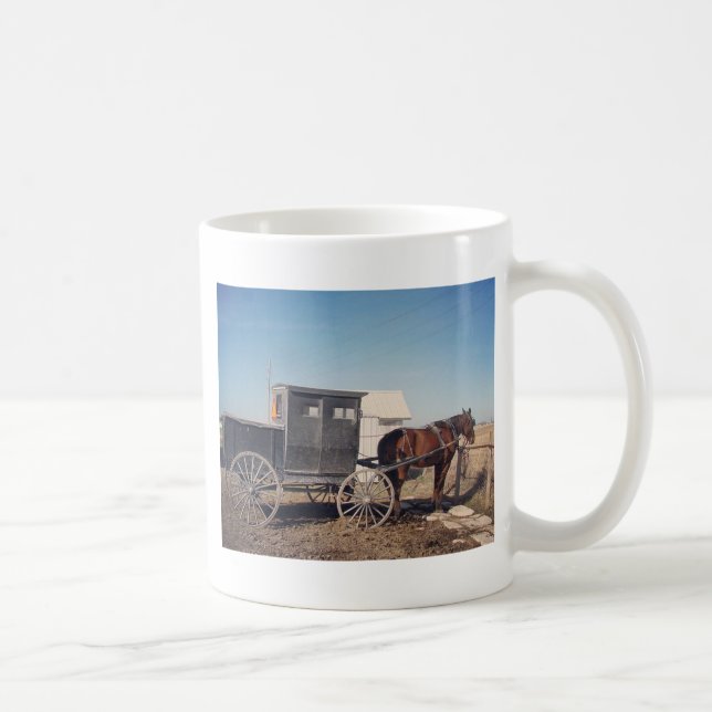 Mug En attente Cheval Amish et Buggy (Droite)