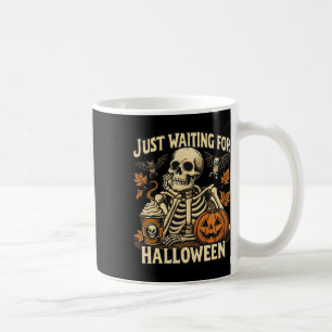 Mug En Attente Du Café Citrouille De Squelette Hallowe