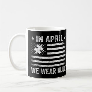 Mug En Avril Nous Portons Bleu Vintage Américain Drape