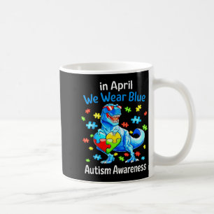 Mug En avril, portez un T-Rex dinosaure bleu pour la s