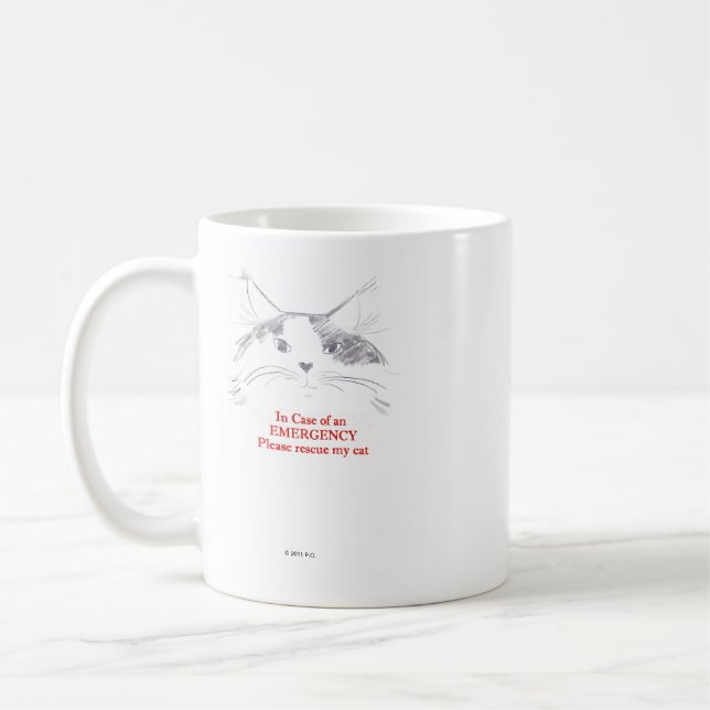 Mug En cas d'urgence secourez svp mon chat (Gauche)