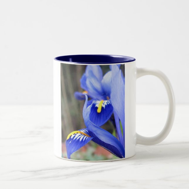 mug en céramique à deux tons à pétales d'iris (Droit)