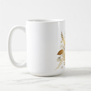 Mug en céramique avec Flore d'or blanc