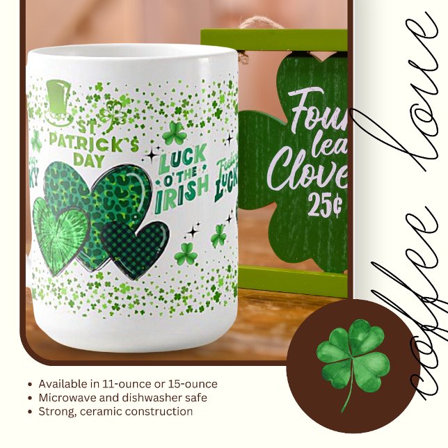 Mug en céramique avec vœux de la Saint-Patrick (Créateur téléchargé)