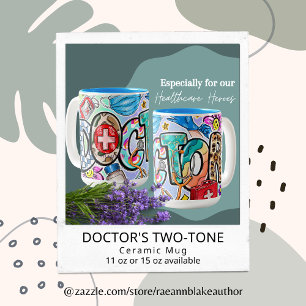 Mug en céramique bicolore pour médecin