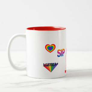 MUG EN CÉRAMIQUE BIPHASÉ BLANC SIP OF PRIDE LGBTQ
