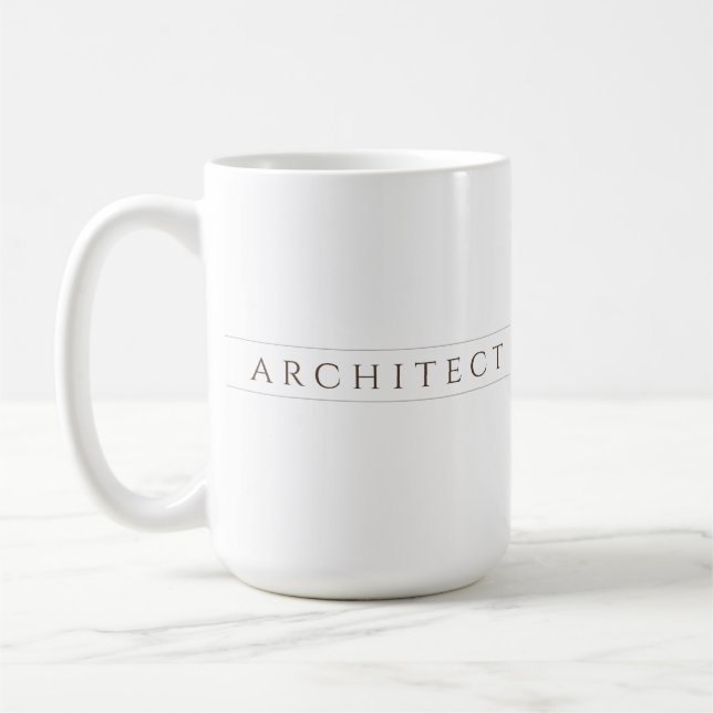 Mug en céramique blanc grand / Sépia ARCHITECTE (Gauche)