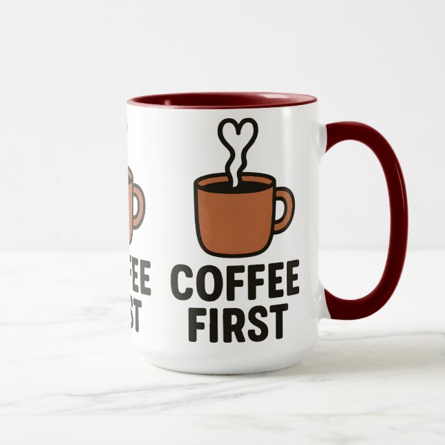 Mug en céramique Café d'abord (Droite)