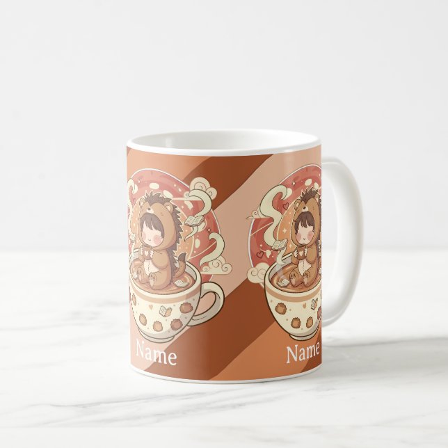 Mug en céramique Café Matinal Hérisson Cosy (Devant droit)