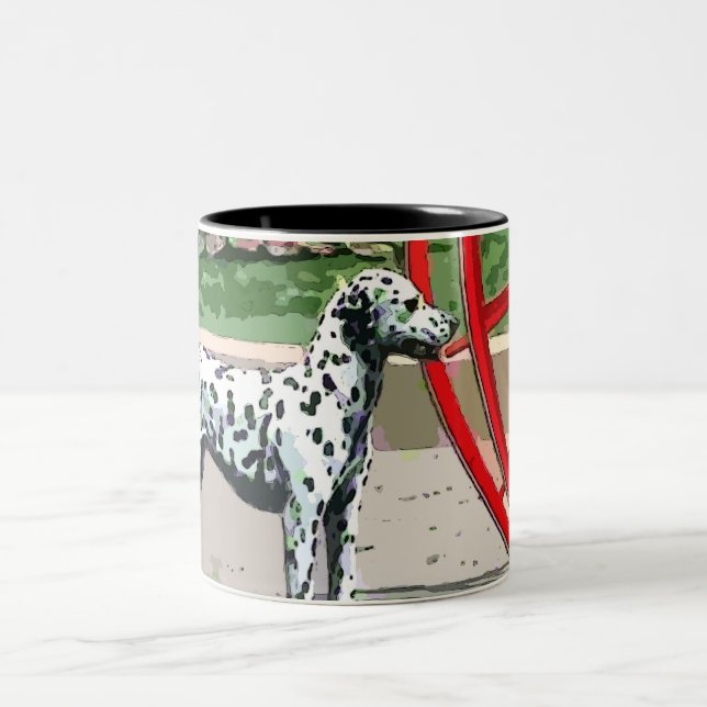 Mug en céramique dalmate vintage peint (Centre)