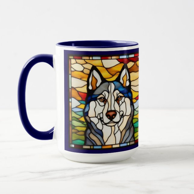Mug en céramique de malamute mignon (Gauche)