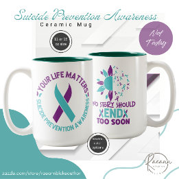 Mug en céramique de sensibilisation à la préventio