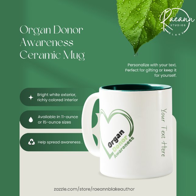 Mug en céramique de sensibilisation au don d'organ (Créateur téléchargé)
