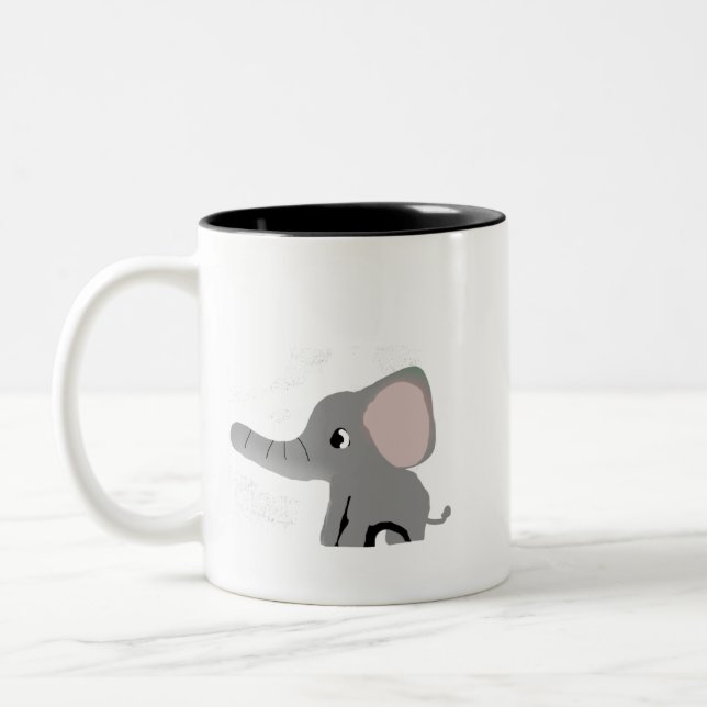 Mug en céramique éléphant de dessin animé mignon - (Gauche)