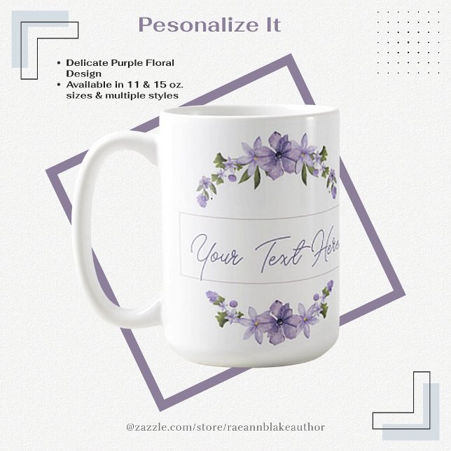 Mug en céramique florale personnalisée (Créateur téléchargé)