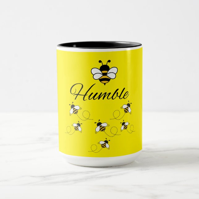 MUG EN CÉRAMIQUE JAUNE BLANC 425 G BEE HUMBLE (Centre)