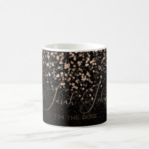 Mug en céramique Je suis le patron Noir et or