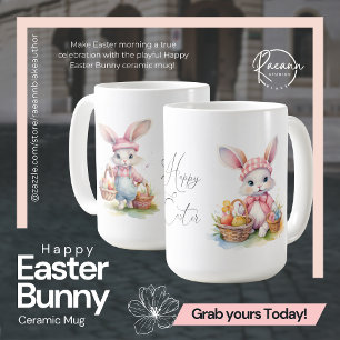 Mug en céramique Lapin de Pâques joyeux