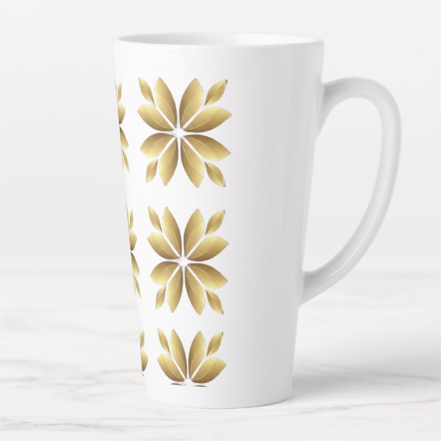 Mug en céramique Mandala feuille d'or de luxe – Él (Droite)