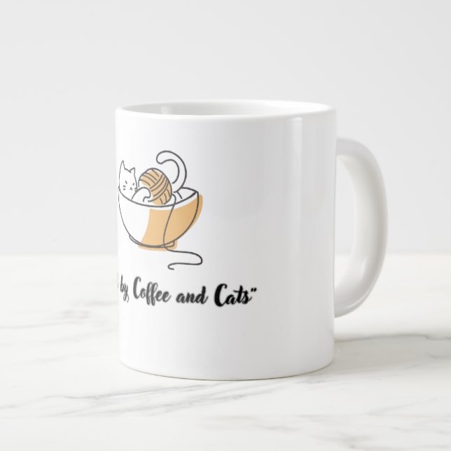 Mug en céramique Mignon alimenté par le café et le (Devant droit)