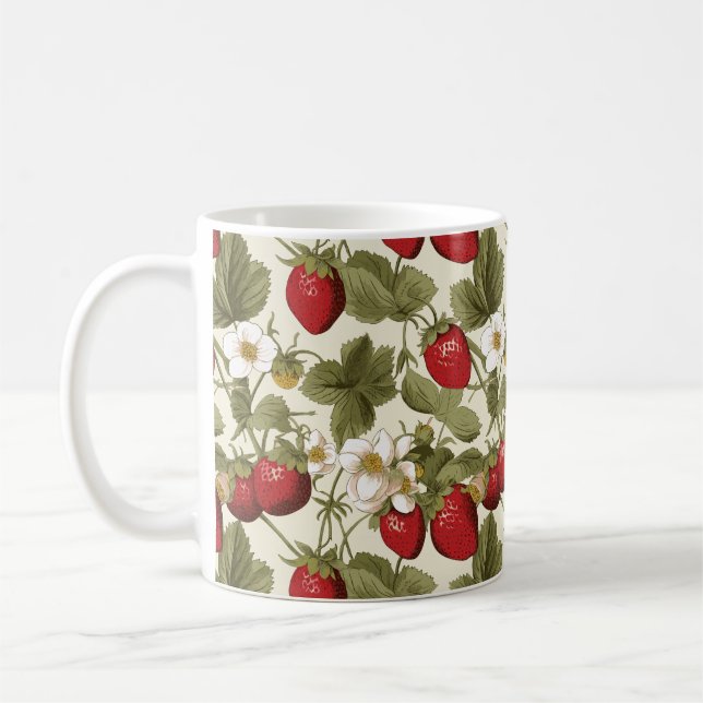 Mug en céramique Motif de fraise vintage (Gauche)