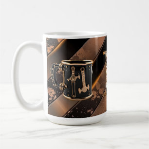 Mug en céramique outil noir et cuivre de papa