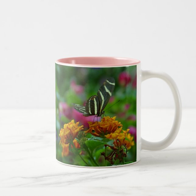 mug en céramique papillon bicolore (Droit)