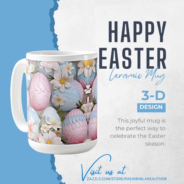 Mug en céramique Pâques Joyeux 3D (Créateur téléchargé)