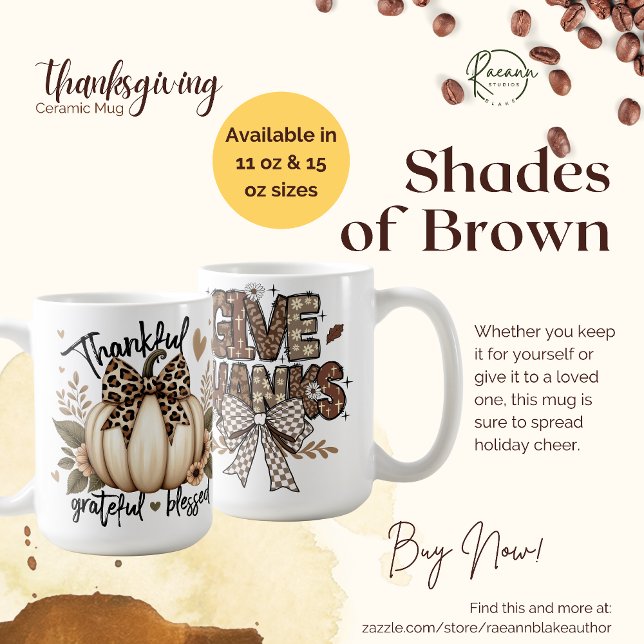 Mug en céramique pour la fête d'Action de grâce au (Créateur téléchargé)