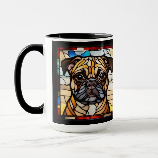 Mug en céramique Pug mignon (Gauche)