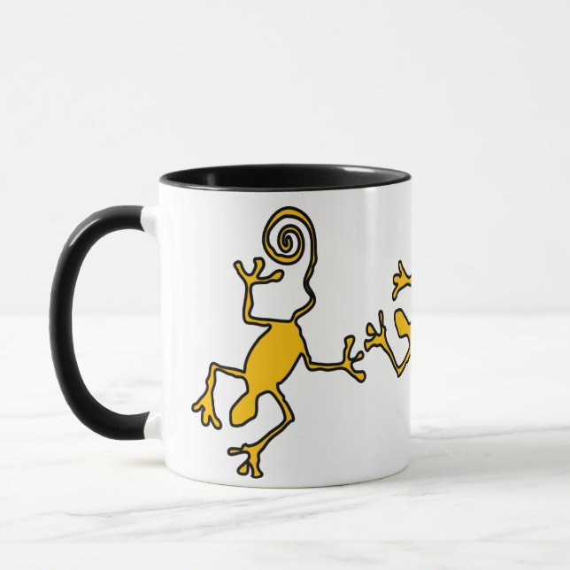 mug en céramique sonnerie lézard jaune (Gauche)