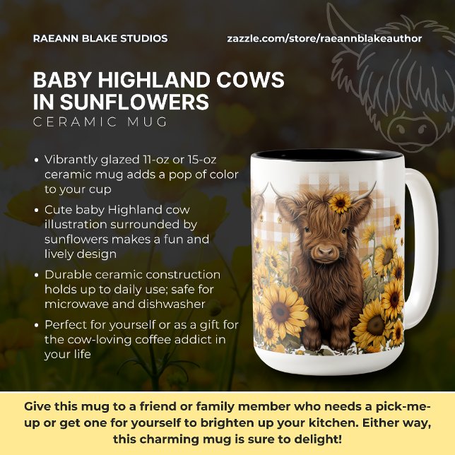 Mug en céramique Vaches Highland bébé dans les Tou (Créateur téléchargé)